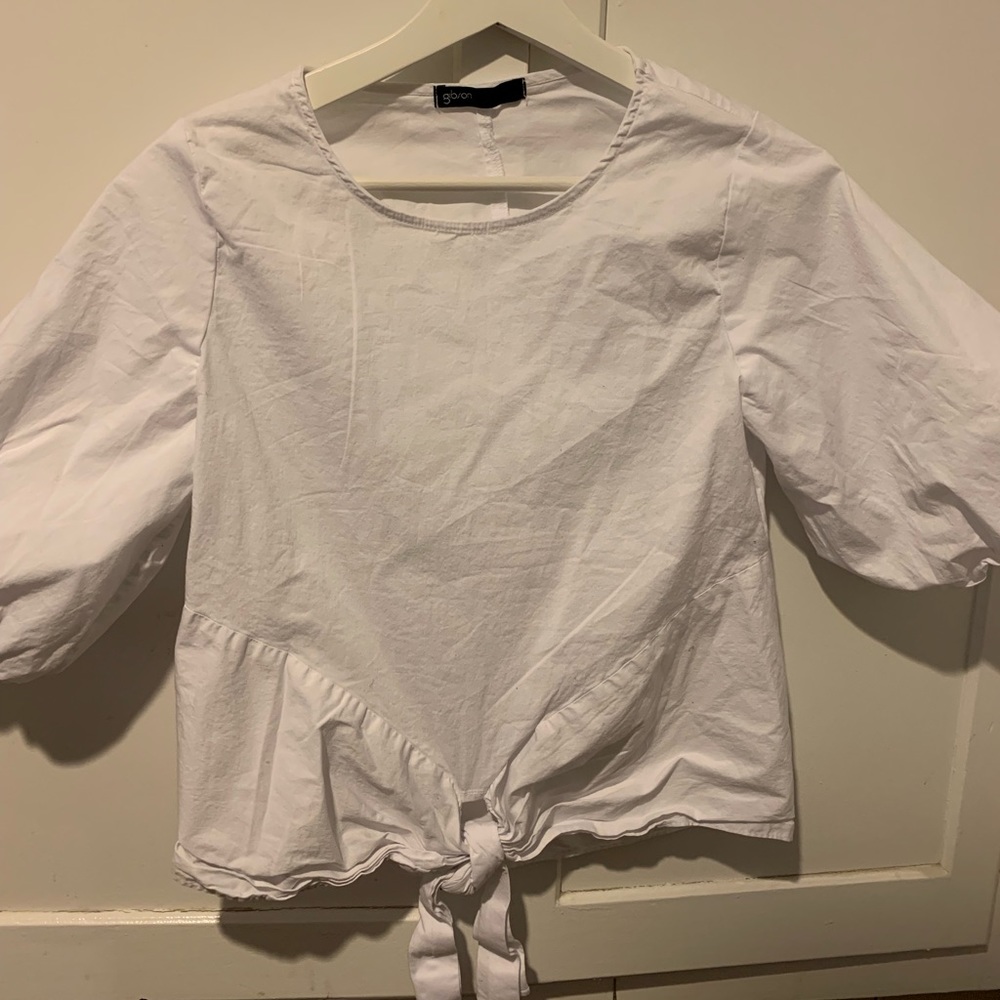 White tie front blouse - Picture 4 of 4